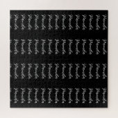 Zwart-rood minimalistisch Naam toevoegen Persoonli Legpuzzel (Horizontaal)