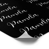 Zwart-rood minimalistisch Naam toevoegen Persoonli Poster (Hoek)