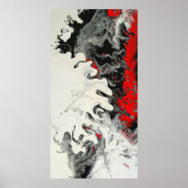 Zwart-rood, modern, Abstract Poster