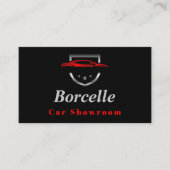 Zwart & Rood Modern Auto Showroom Visitekaartje (Voorkant)