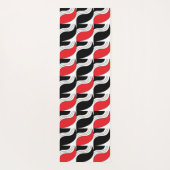 Zwart rood modern geometrisch patroon yogamat (Achterkant)