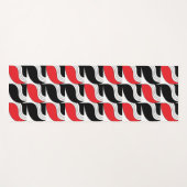 Zwart rood modern geometrisch patroon yogamat (Voorkant (horizontaal))