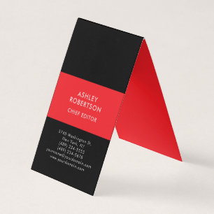 Zwart & Rood Modern Professioneel Minimalistisch E Visitekaartje