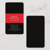 Zwart & Rood Modern Professioneel Minimalistisch E Visitekaartje (Voorkant / Achterkant)