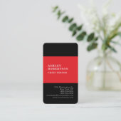 Zwart & Rood Modern Professioneel Minimalistisch E Visitekaartje (Staand voorkant)
