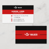 Zwart-rood, modern visitekaartje (Voorkant / Achterkant)