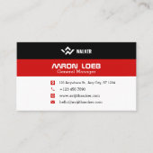 Zwart-rood, modern visitekaartje (Voorkant)