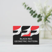 Zwart Rood Moderne Geometrische Visitekaartje (Staand voorkant)