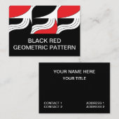 Zwart Rood Moderne Geometrische Visitekaartje (Voorkant / Achterkant)
