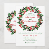 Zwart Rood Moerbeivruchten Botanische bruiloft Kaart (Voorkant / Achterkant)