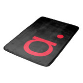 Zwart Rood Monogram Initiaal Letter Modern Plain Badmat (Gekanteld)