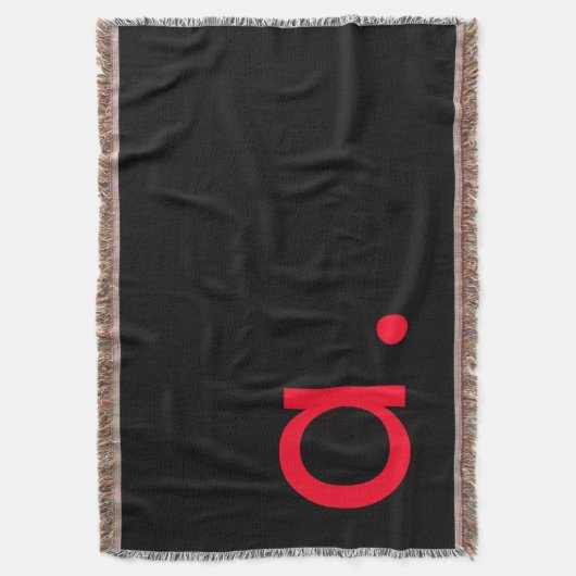 Zwart Rood Monogram Initiaal Letter Modern Plain Deken (Voorkant Verticaal)