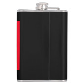 Zwart Rood Monogram Initiaal Letter Modern Plain Heupfles (Achterkant)