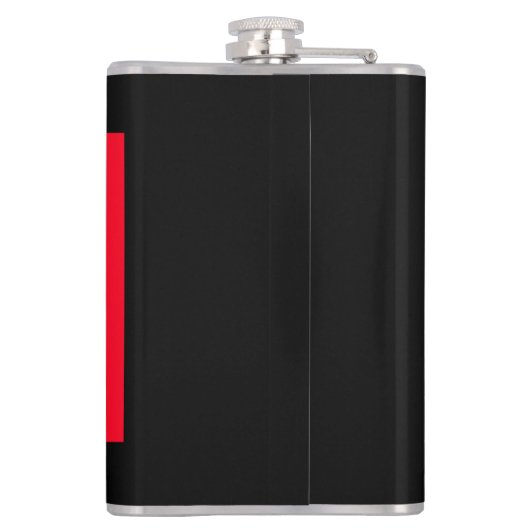 Zwart Rood Monogram Initiaal Letter Modern Plain Heupfles (Achterkant)