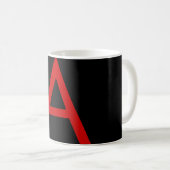 Zwart Rood Monogram Initiaal Letter Modern Plain Koffiemok (Voorkant rechts)