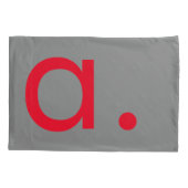Zwart Rood Monogram Initiaal Letter Modern Plain Kussensloop (Achterkant)