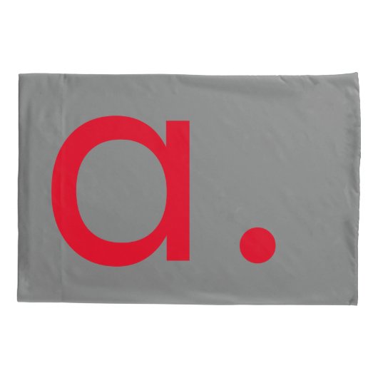Zwart Rood Monogram Initiaal Letter Modern Plain Kussensloop (Achterkant)