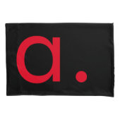 Zwart Rood Monogram Initiaal Letter Modern Plain Kussensloop (Voorkant)