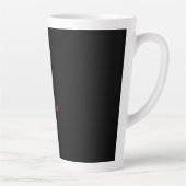 Zwart Rood Monogram Initiaal Letter Modern Plain Latte Mok (Rechts)