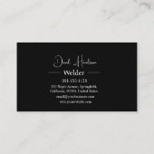 Zwart & Rood Monogram Professioneel Metalen Lassen Visitekaartje (Achterkant)