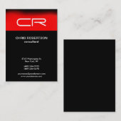 Zwart rood monogram uniek modern Visitekaartje (Voorkant / Achterkant)