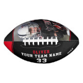 Zwart rood naam nummer team foto american football (Voorkant)