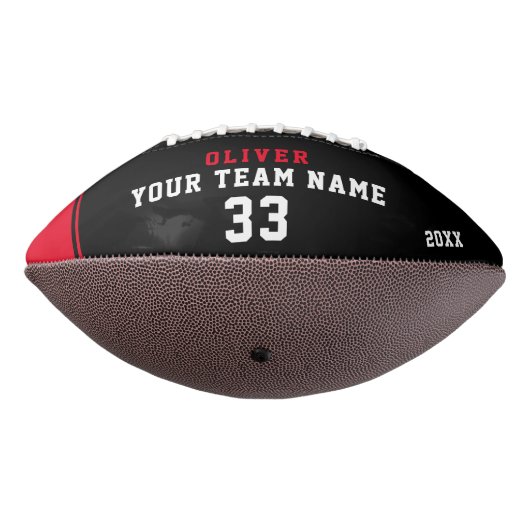 Zwart rood naam nummer team foto american football (Gedraaid 270)