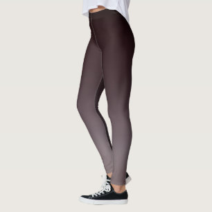 Zwart rood naar grijs ombre vervagen leggings