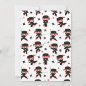 Zwart Rood Ninja Warrior Verjaardag Jongen Uitnodi Kaart (Achterkant)