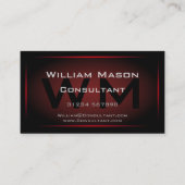 Zwart-rood-omhuld monogram - Visitekaartje (Voorkant)