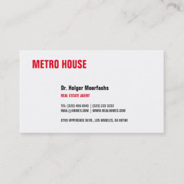Zwart & rood onroerend goed visitekaartje