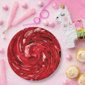 Zwart rood ontwerp papieren bordje (Feest)