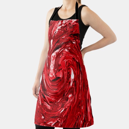 Zwart rood ontwerp schort (Insitu)