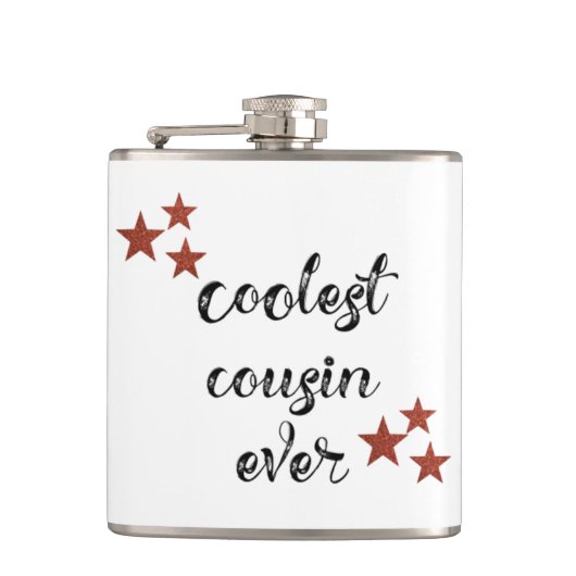 Zwart-rood — oudste neef heupfles (Voorkant)