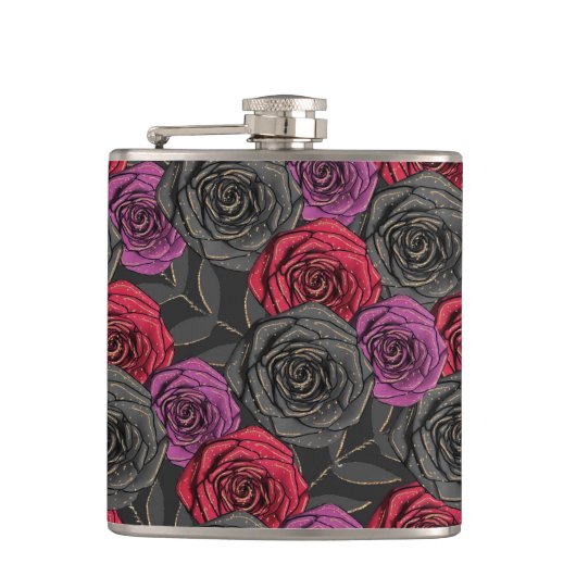 ZWART ROOD PAARSE HALLOWEEN ROZEN HEUPFLES (Voorkant)