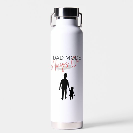 Zwart Rood Papa Mode Altijd Op Waterfles (Voorkant)