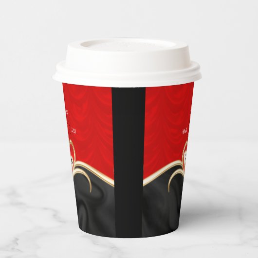 Zwart-rood Papieren Bekers (Links)