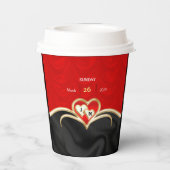 Zwart-rood Papieren Bekers (Achterkant)