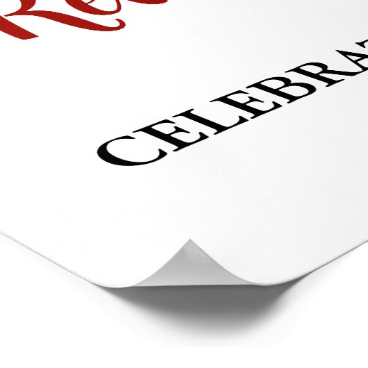 Zwart Rood Pensioen Partij Custom 18x24 Poster (Hoek)