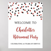 Zwart Rood Pensioen Partij Custom 18x24 Poster (Voorkant)