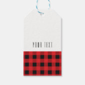 Zwart Rood Plaid Buffel Checker Patroon Modern Cadeaulabel (Voorkant)