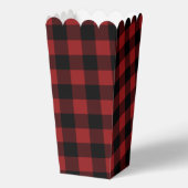 Zwart Rood Plaid Check Popcorn Box Bedankdoosjes (Voorkant)