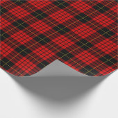Zwart Rood Plaid Check Tartan Cadeaupapier (Hoek)