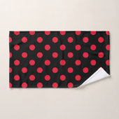 Zwart & Rood Polka stippen Bad Handdoek (Handdoek)