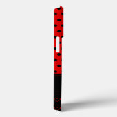 Zwart-rood-poolpuntpatroon, aangepaste naam Case-Mate iPhone case (Achterkant / Rechts)