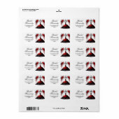 Zwart & rood quinceañera meisje etiket (Full Sheet)