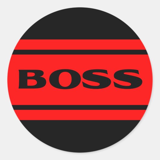 Zwart Rood Race Stripes Boss Sticker (Voorkant)