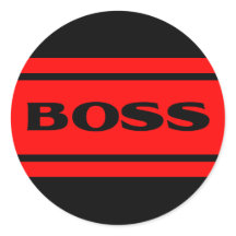 Zwart Rood Race Stripes Boss Sticker