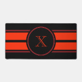 Zwart Rood Racing Stripes Monogram Bureaumat (Voorkant)