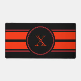 Zwart Rood Racing Stripes Monogram Bureaumat